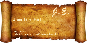 Jamrich Emil névjegykártya