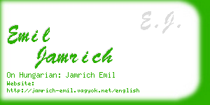 emil jamrich business card